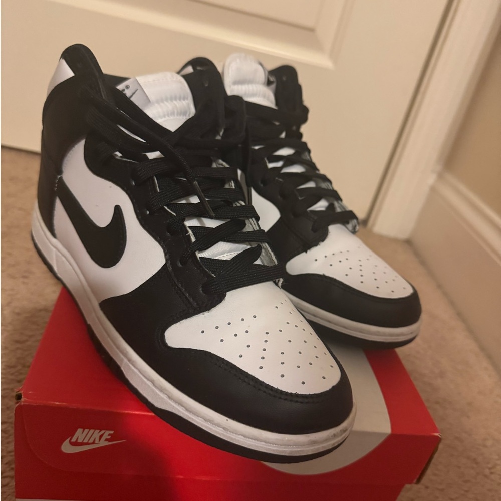 Nike Dunk Hi Retro Men's Black and White High-Top Sneakers